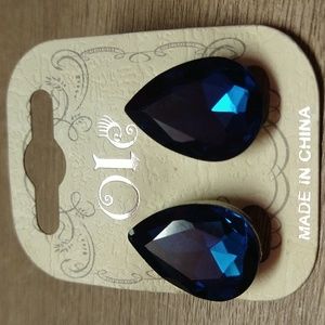 NWT Ole Dark Turquoise Blue Post Earrings